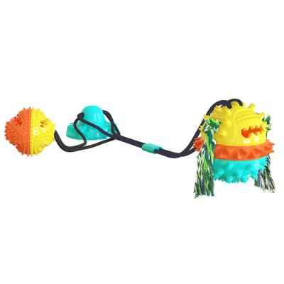 China Durable Reinforced Single Sucker Ball Double Sucker Ball Cord Ball-B Type For Dogs for sale