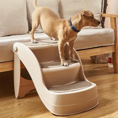 China Sustainable Folding Pet Stairs Dog Steps For Indoor / Outdoor Dog Ramps For High Beds With Anti-Slip Bottom for sale