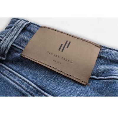 China Custom Apparel Logo Jeans Brand Leather Label Handmade Wholesale High Quality Faux Leather Patch Labels For Hats for sale