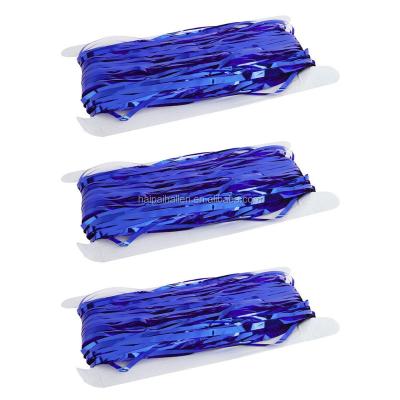 China Royal Blue Metallic Business Gift Aluminum Fringe Curtain Door Stage Backdrop Photo Props Tinsel Decoration For Wedding for sale