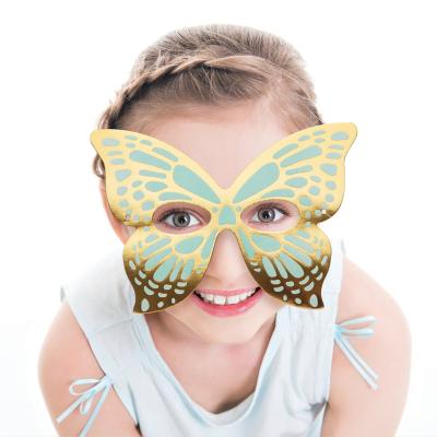 China Eco-friendly Butterfly Shimmer Foil Eye Masks Happy Birthday Kids Baby Shower Favors Photo Props Cosplay Party Supplies Cover Package. for sale