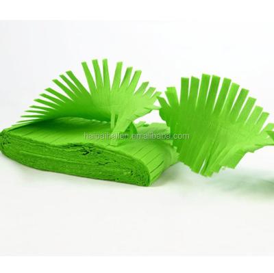 China Wedding /holiday party decoration green crepe paper hand fringed ceiling party decoration flame for sale