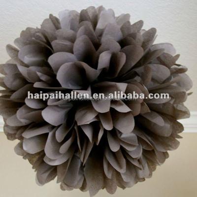 China Wedding Gift Charcoal Gray Tissue Paper Pom Poms For Baptisms for sale