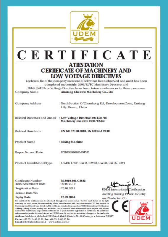 CE - Xinxiang Chenwei Machinery Co., Ltd.