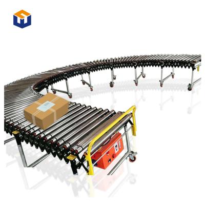 China Capacity Adjustable Gravity Roller Heavy Load Feet Heat Resistant Operated Adjustable Roller Conveyor for sale