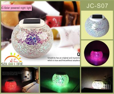 China Energy saving 2V 120mah Gift RGB LED Solar Powered Night Light for sale