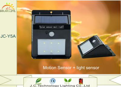 China Wall Mounted IP65 120LM 1W 6 LED Solar Powered Outdoor Lights With Motion Detector for sale