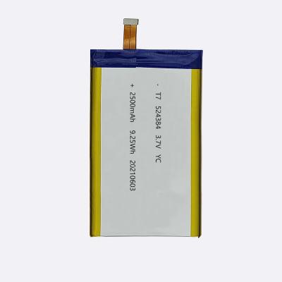 China Toys factory direct sale 3.7v 2500mAh 524384 lithium ion polymer battery for advertising machine for sale