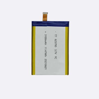 China Toys factory direct sale 3100mAh 625795 lithium ion polymer battery for stabilizer for sale