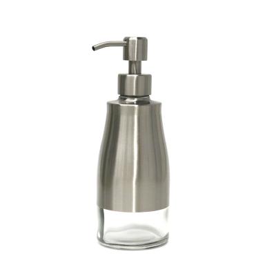 China Double Glass Liquid Soap Dispenser 300ml Kitchen Stainless Steel Soap Dish Wash Bottle Dispenser for sale