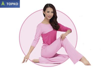 China Organic Comfortable Silk Cotton Yoga Fitness Wear Pink , Womens Exercise Clothes for sale