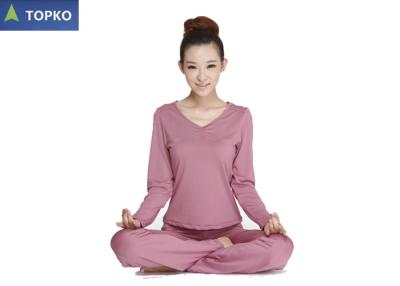 China Spandex / Polyester Yoga Fitness Wear , Long Sleeve Ladies Pants And Tops for sale