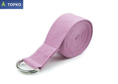 China Multifunctional Pink D - Ring Tension Yoga Stretch Strap , Extra - Long 10 Foot Yoga Strap for sale