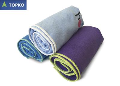 China Multifunction Thick Soft Non Skid Microfiber Yoga Towel With White Edge Gray for sale