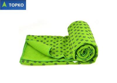 China 100% Absorbant Microfiber Grippy Yoga Mat Towel With Silicone Or PVC Dots 280gsm for sale