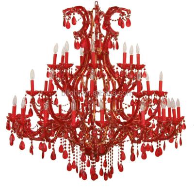 China Maria Theresa Contemporary Large Red Crystal Chandelier Lighting Classic Fancy Indoor Crystal Chandelier for sale