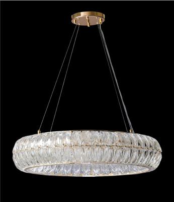 China EUROPEAN Modern simple luxury crystal light luxury villa duplex circular dining room circular chandelier room model lamp for sale