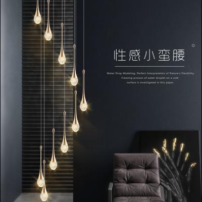 China Modern Simple Crystal Light Luxury Empty Villa Ceiling Duplex Chandelier Staircase Rotation Staircase Large Living Room for sale