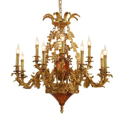 China Classic high quality EUROPEAN 12lights brass chandelier made in china with 10 years warranty for sale