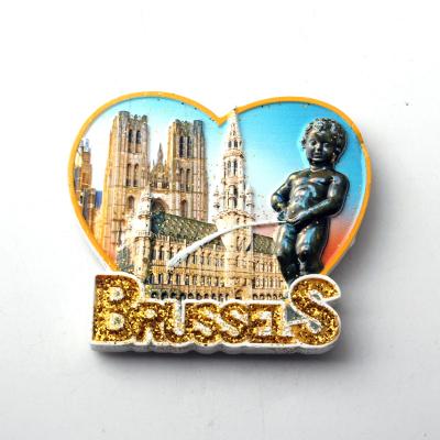 China Other Manufacturers Customized Building Memorial Fridge Belgium Manneke Pis Magnetic Resin Stickers for sale