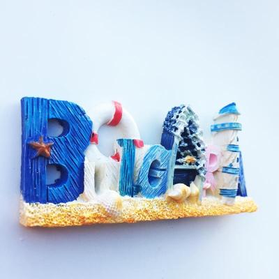 China Other European City Bulgaria Souvenir Resin Beach Fridge Magnets Customized By Personality for sale