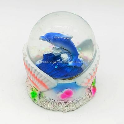 China Africa Dolphin Snow Globe Sea Turtle Sea Turtle Flamingo Figurine Decor Resin 3D Marine Life Animals Customized Glitter Snow Globe Souvenirs for sale