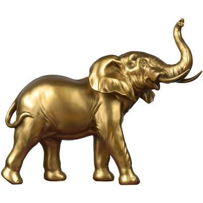 China Gold Wealth Lucky Elephant Africa Elephant Sculpture Decorative Housewarming Resin Elephant Statues Home Decor Figurines for sale