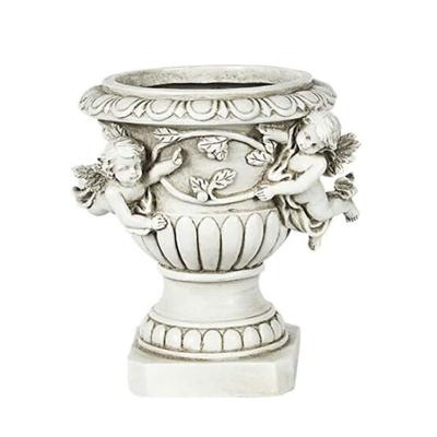 China Europe Resin Memorial Potted Balcony Pot Flower Statue Flower Pot Vintage Child Planter Garden Succulent Bowl Wholesale Decor for sale