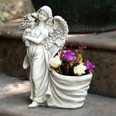 China European retro garden pot garden style landscape decoration yard pieces creative angel flower pot European villa decorative artifact for sale