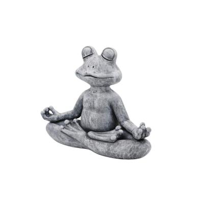 China Custom Yoga Europe Animal Buddha Sculpt Outdoor Decor Yard Art Meditating Frog Miniature Garden Patio Deck Porch Figurine for sale