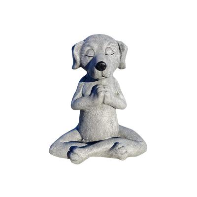 China India Custom Resin Sea Turtle Cat Stone Frog Zen Buddha Dog Namaste Tranquility and Peace Fairy Garden Dog Meditating Statue for sale