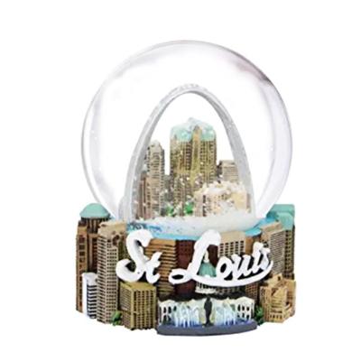 China Africa Customized Famous City-Souvenirs Ornate Boston Miami Washington D.C. USA Saint Louis Snow Globe 3.5 Inch 65mm Tall Water Globe for sale