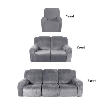 China Hot Sale Modern Luxury Stretch Recliner Slipcovers Cut And Sew 220 Gsm Single-Seat Velvet Recliner Sofa Covers for sale