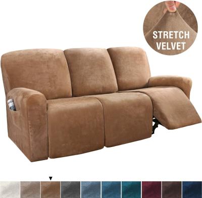 China Modern 3 Seat Sofa Cover Slipcover Velvet Sofa Recliner Sharp Quality 8 Pieces Sofa Cover For Recliner for sale