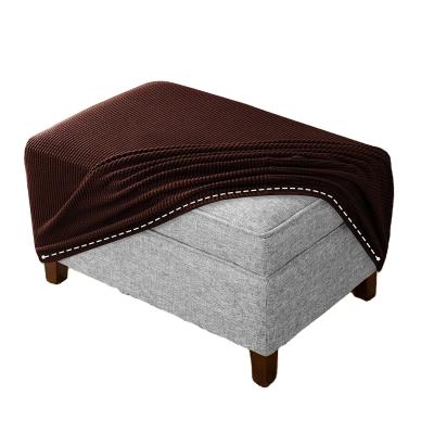 China Folding Ottoman Cover Furniture Protector Xx-Large Ottoman Cover Jacquard Cover Rectangle Jacquard Storage Stools Cover for sale