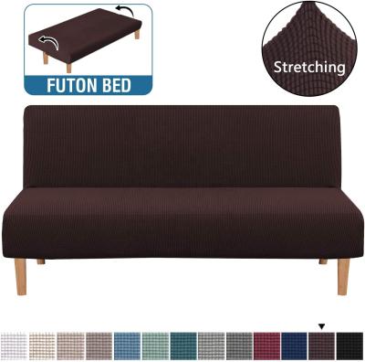 China Feature Modern Armless Rich Textured High Spandex Jacquard Sofa Bed Cover Sofa Bed Slipcover Protector Elastic Futon Cover Stretch for sale