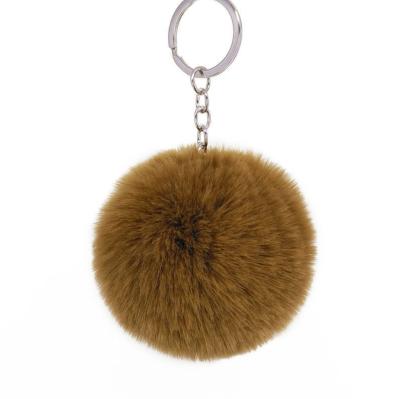 China Wholesale Fashion Decoration Key Chain Colorful 8cm Round Plush Bouncy Ball Key Chain With Silver Gold Ring Pendant For Handbag Pants Car Keys for sale