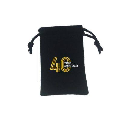 China Recyclable Custom Printed Soft Logo Drawstring Bag Velvet Small Pouches For Jewelry Gift Packaging for sale