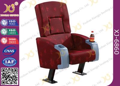 China Plywood Inner Shell PU Foam Cushion Cinema Theater Chairs , Commercial Movie Theater Seats for sale