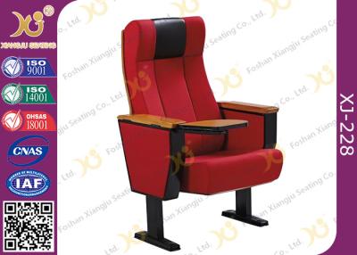 China Floor Mounted Leg Commercial Theater Seating Chairs With Wood Armrest Plywood Shell for sale