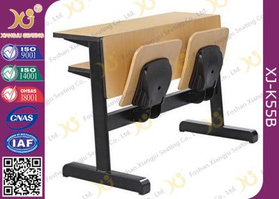 China Oval Steel Tube Folding College Classroom Furniture / Wood Classroom Table for sale