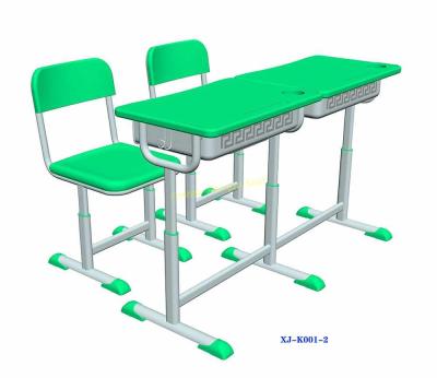 China Green Double Seater School Desk And Chair / Children 's Classroom Furniture for sale