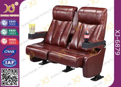 China Fixed Seat High Back Comfortable Cinema Theater Chairs With Drink Cupholder for sale