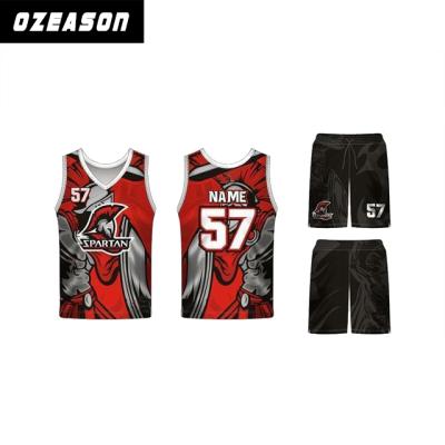 China Antibacterial Custom New Design Spartan Basketball Tank Tops Throwback Basketball Uniform for sale