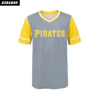 China Breathable High Quality Custom Made Baseball Kids Baseball Uniform Shirt for sale