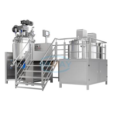 China food & Beverage factory sale stainless steel vacuum mixer machine hot hydraulic lifting emulsifying mixing tank for sale