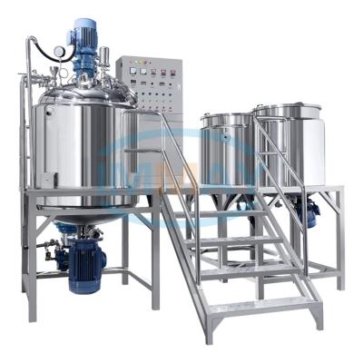 China Viscous Liquid Easy Tilting Discharge Vacuum Homogenizer 300L Fixed Design Cosmetic Homogenizer Machine for sale