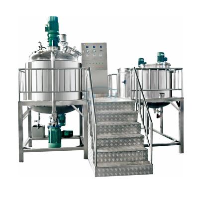 China Viscous Liquid Electric 500L Homogenizer For Shampoo Vacuum Emulsifier Fixed Homogenizer With Bottom Discharge for sale