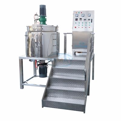 China Liquid With Solids Maker Price 500L 1000L 2000L Hanging Emulsifying Mixer With Heater For Chocolate Cream for sale