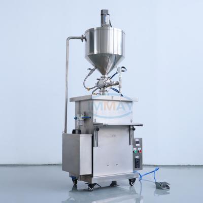 China Hot Selling Industrial Cost Effective Constant Temperature 10-120ml Food Shoe Polish Filling Machine With Mixing Function for sale